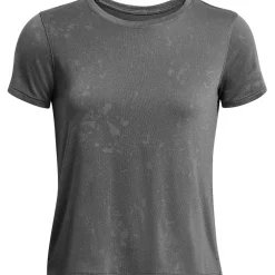 Under Armour Womens Armour Ua Launch Splatter Ss Running Top in Grey