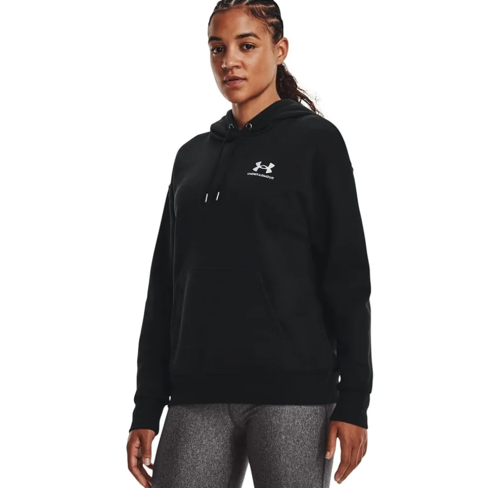 Under Armour Womens Essential Hoodie in Black