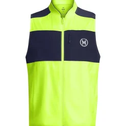 Under Armour Zip Neck Regular Fit Run Anywhere Vest in Yellow