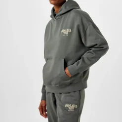 USA Pro Oversize Fit Hooded Graphic Sweatshirt in Green