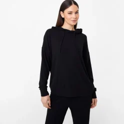 USA Pro Ribbed Slouchy Hoodie in Black