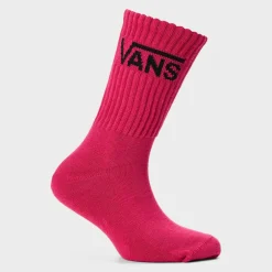 Vans Classic Crew Black Sock Unisex Kids in Pink