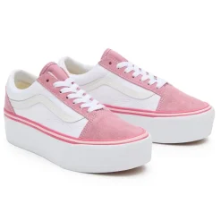 Vans Old Skool Low Top Canvas Platform Sneakers in Pink