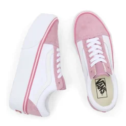 Vans Old Skool Low Top Canvas Platform Sneakers in Pink