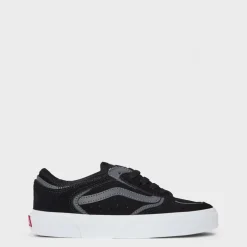 Vans Womens Rowley Classic Black Asphalt Canvasas Trainers in Black