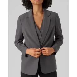 Vero Moda Long Sleeve Relaxed Fit Blazer in Grey
