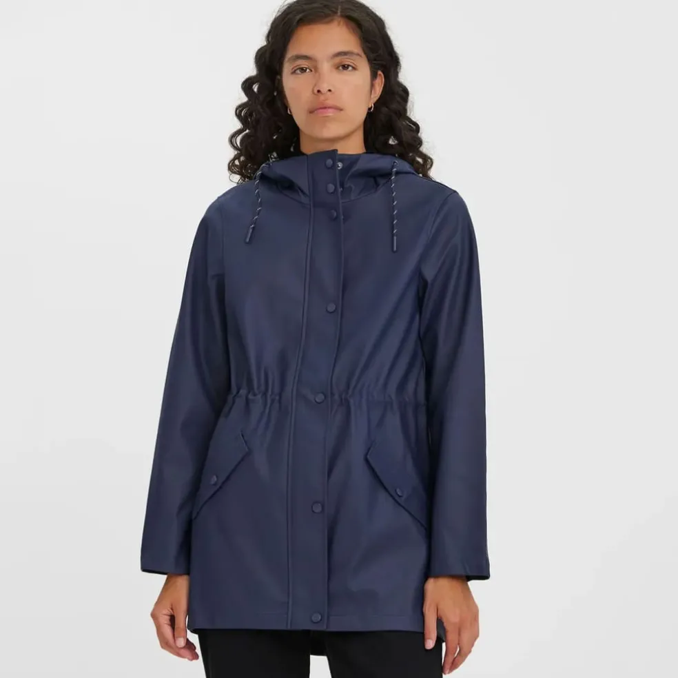 Vero Moda Malou Raincoat in Navy