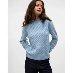 Vero Moda Mock Neck Regular Fit Universe Sweater in Blue