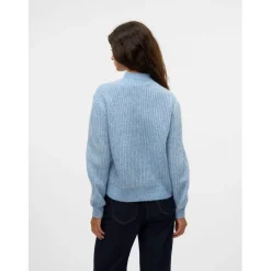 Vero Moda Mock Neck Regular Fit Universe Sweater in Blue