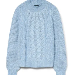 Vero Moda Mock Neck Regular Fit Universe Sweater in Blue