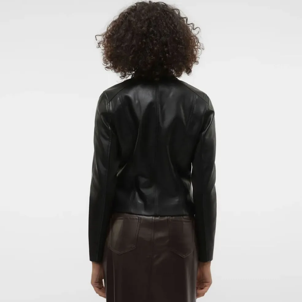 Vero Moda Riley Faux Leather Jacket in Black