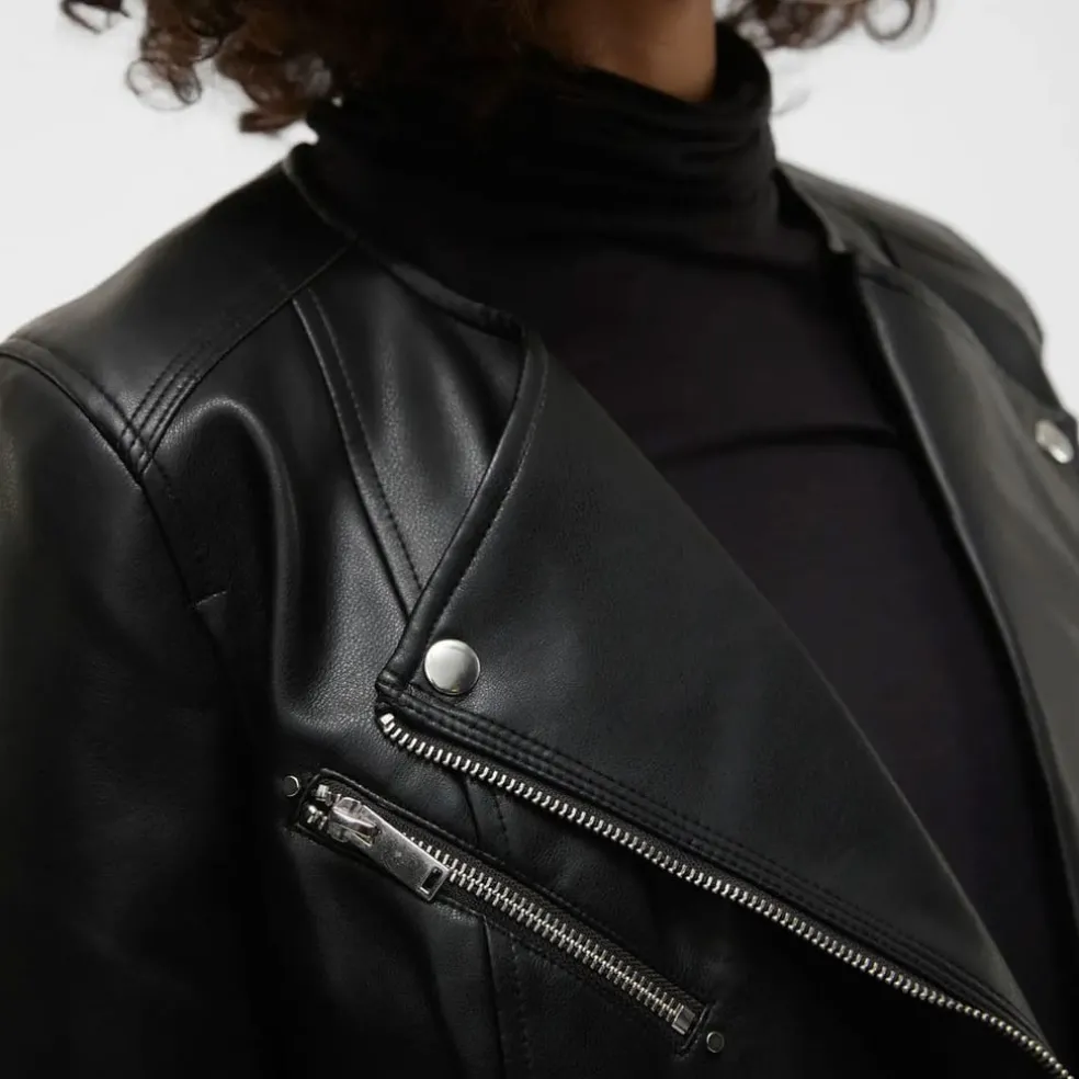 Vero Moda Riley Faux Leather Jacket in Black
