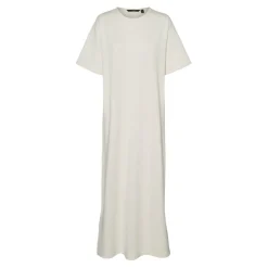 Vero Moda Sallie Crew Neck Maxi T-Shirt Dress in Cream