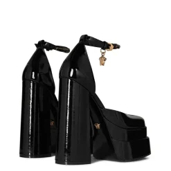 Versace Aevitas Patent Platform Pumps in Black