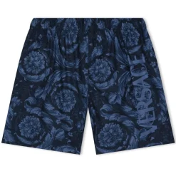 Versace Barocco Logo Swim Shorts Baby Boys in Blue