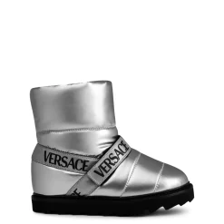 Versace Boot With Logo in Silver
