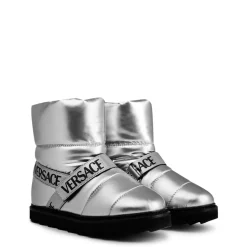 Versace Boot With Logo in Silver