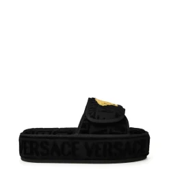 Versace Home Baroque Flatform Mules in Black