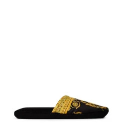 Versace Home Baroque Slippers in Black