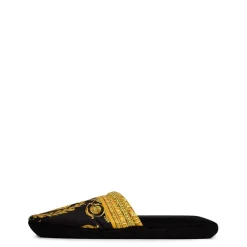 Versace Home Baroque Slippers in Black