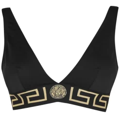 Versace Icon Triangle Bikini Top in Black