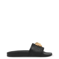 Versace La Medusa Pool Slides in Black