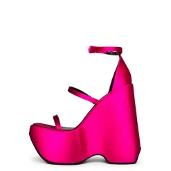 Versace Triplatform Ankle Strap Sandals in Pink