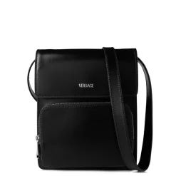 Versace Verti Messenger Bag with Detachable Strap in Black
