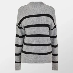 Vila Viril Neck Rib in Grey