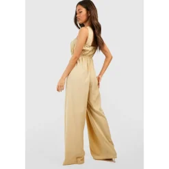 Violet Romance Wide Leg Jmpst in Beige
