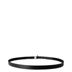 Vivienne Westwood Line Orb Small Silver Buckle Belt in Black