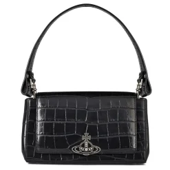 Vivienne Westwood Womens Textured Cotton Hazel Medium Handbag in Black