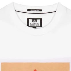 Weekend Offender Blue Line Graphic T-Shirt in White