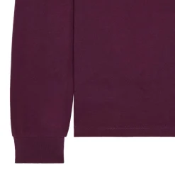 Weekend Offender Dice Badge Long Sleeve Polo Shirt in Berry