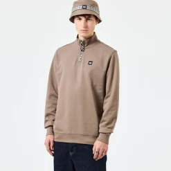 Weekend Offender Matisa 1/4 Zip Sweatshirt in Brown