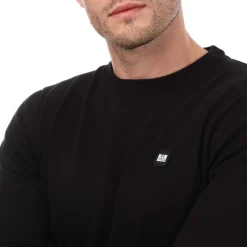 Weekend Offender Mens Argentina Cotton Crew Knit in Black