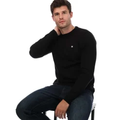 Weekend Offender Mens Argentina Cotton Crew Knit in Black