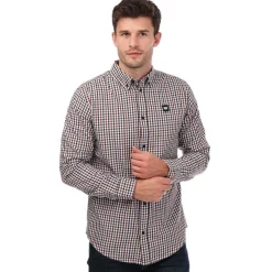 Weekend Offender Mens Barbaro Checked Shirt in Brown