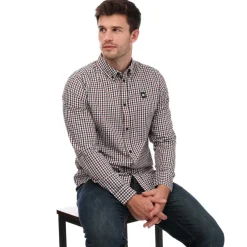 Weekend Offender Mens Barbaro Checked Shirt in Brown