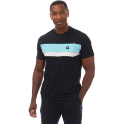 Weekend Offender Mens Crossword Colour Block T-Shirt in Navy