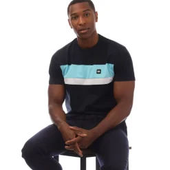Weekend Offender Mens Crossword Colour Block T-Shirt in Navy