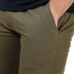 Weekend Offender Mens Dillenger Cotton Twill Chino Shorts in Khaki