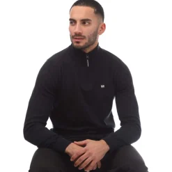 Weekend Offender Mens Paraguay 1/4 Zip Knit in Navy