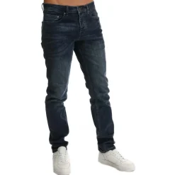 Weekend Offender Mens Tapered Fit Jeans in Blue