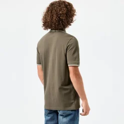 Weekend Offender Shore Zipped Polo Shirt in Green