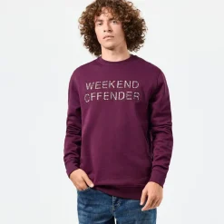 Weekend Offender Warwick Crewneck Sweatshirt in Berry