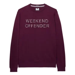 Weekend Offender Warwick Crewneck Sweatshirt in Berry