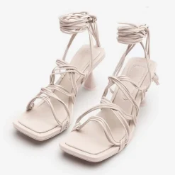 Wheres That From High Strappy Heels in Cream