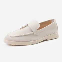 Wheres That From Suede Loafer in Cream