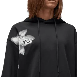 Y-3 Graphic French Terry Hoodie in Black